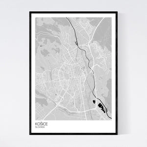 Košice City Map Print