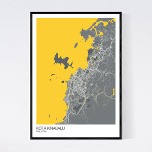 Kota Kinabalu City Map Print
