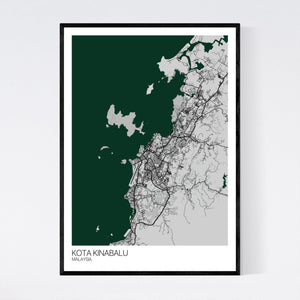 Kota Kinabalu City Map Print
