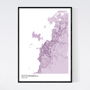 Kota Kinabalu City Map Print
