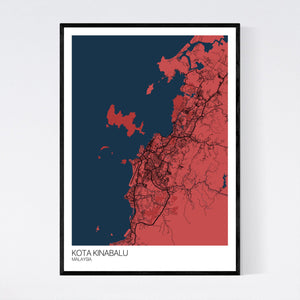 Kota Kinabalu City Map Print