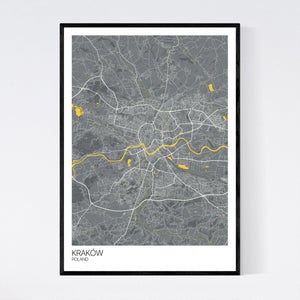 Kraków City Map Print