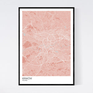 Kraków City Map Print