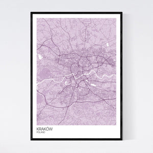 Kraków City Map Print