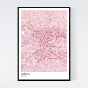Kraków City Map Print