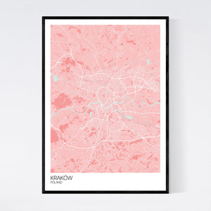 Kraków City Map Print