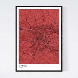 Kraków City Map Print
