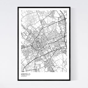 Krefeld City Map Print