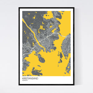 Kristiansand City Map Print