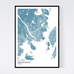 Kristiansand City Map Print