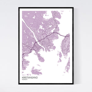 Kristiansand City Map Print