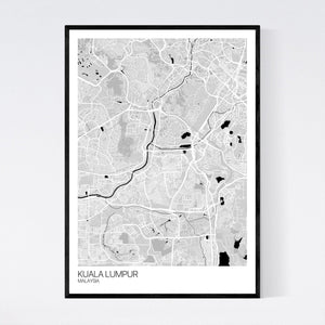 Kuala Lumpur City Map Print