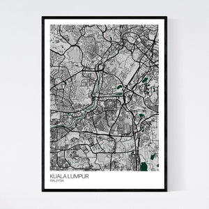 Kuala Lumpur City Map Print