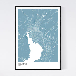 Kunming City Map Print