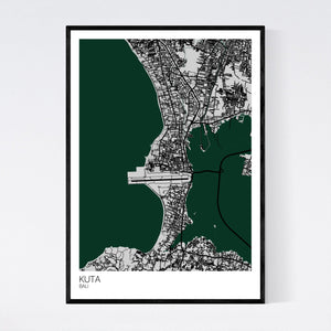 Kuta Town Map Print