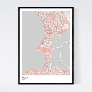 Kuta Town Map Print