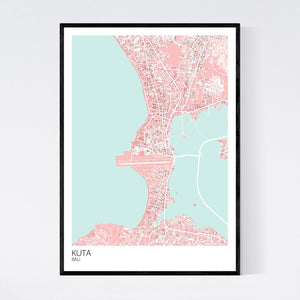 Kuta Town Map Print