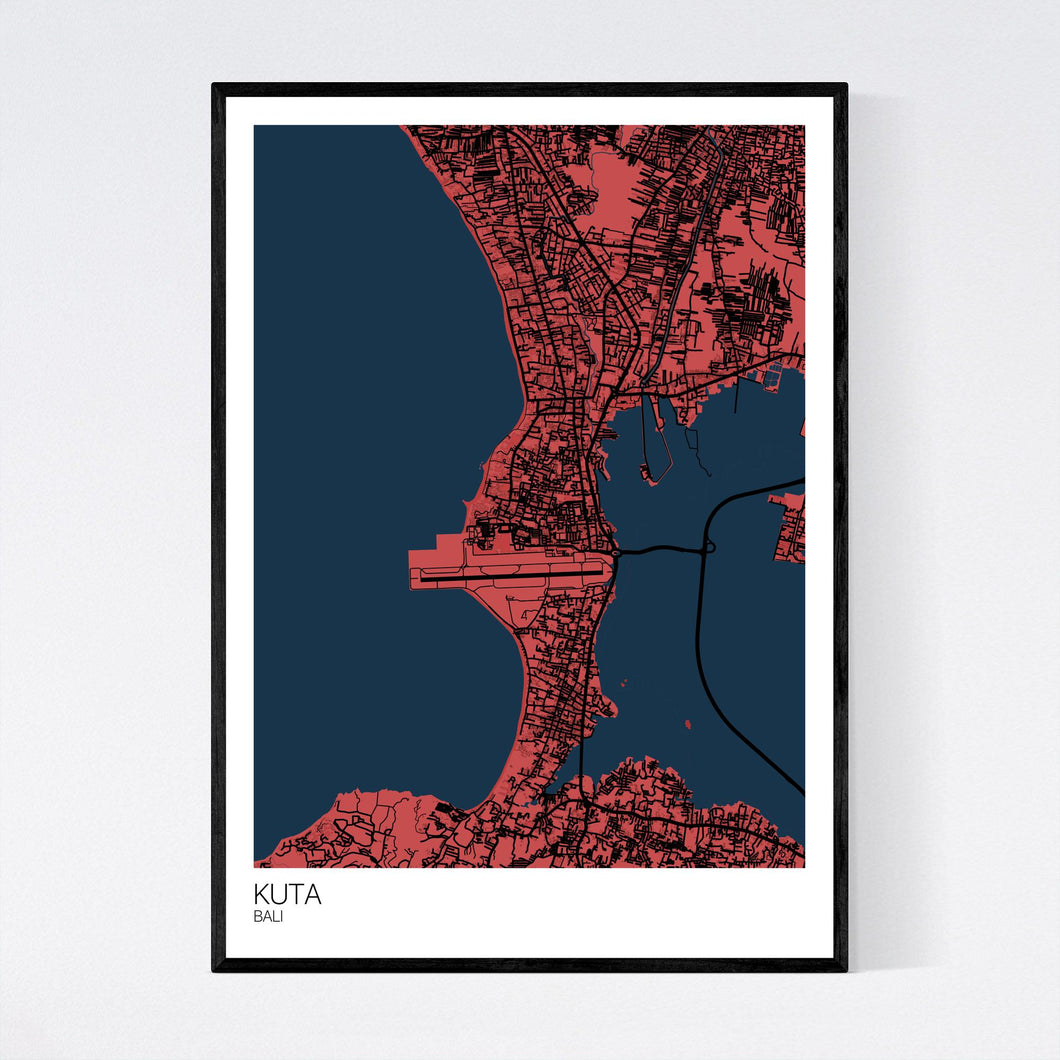 Kuta Town Map Print