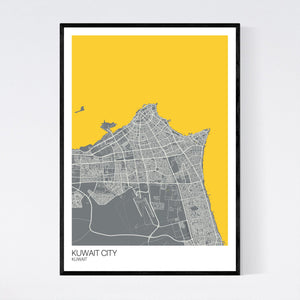 Kuwait City City Map Print