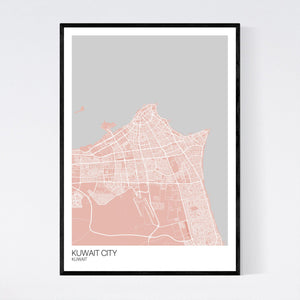 Kuwait City City Map Print