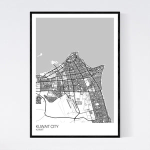 Kuwait City City Map Print