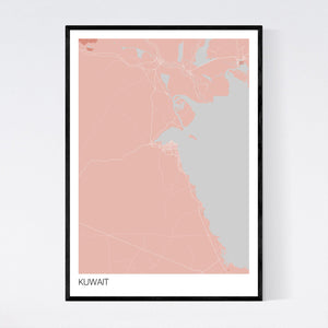 Kuwait Country Map Print