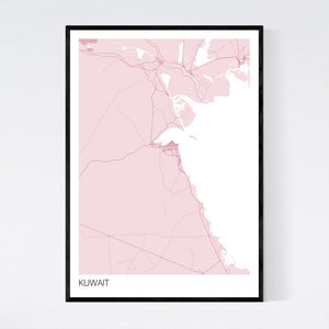 Kuwait Country Map Print