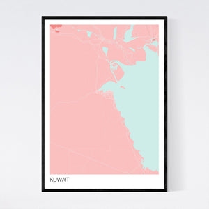 Kuwait Country Map Print
