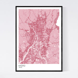 Kyoto City Map Print