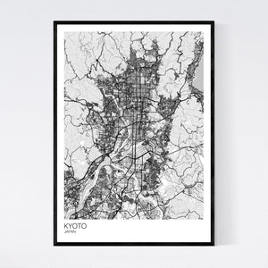 Kyoto City Map Print