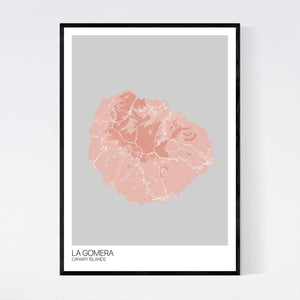 La Gomera Island Map Print