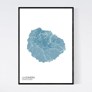 La Gomera Island Map Print