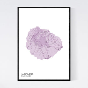 La Gomera Island Map Print