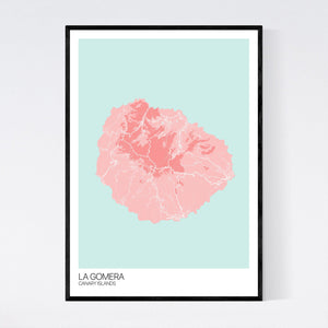 La Gomera Island Map Print