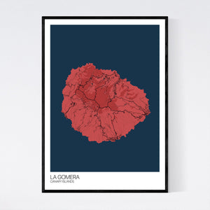La Gomera Island Map Print