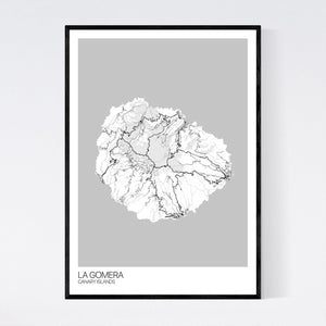 La Gomera Island Map Print