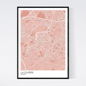 La Louvière City Map Print