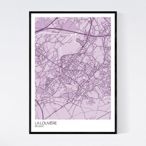 La Louvière City Map Print