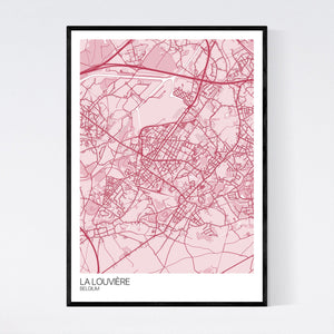 La Louvière City Map Print