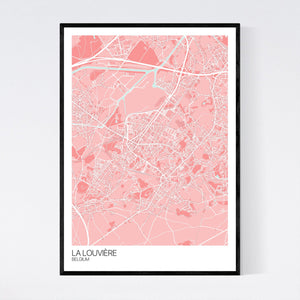 La Louvière City Map Print