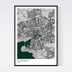 La Rochelle Town Map Print