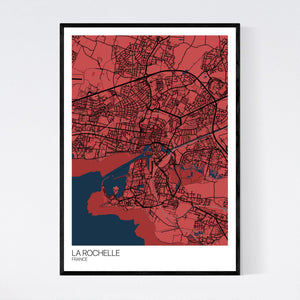 La Rochelle Town Map Print