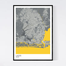 Load image into Gallery viewer, Lagos City Map Print
