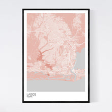 Load image into Gallery viewer, Lagos City Map Print