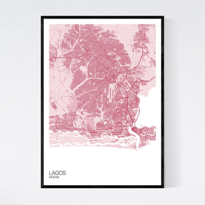 Lagos City Map Print
