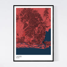 Load image into Gallery viewer, Lagos City Map Print