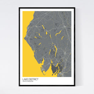 Lake District Region Map Print