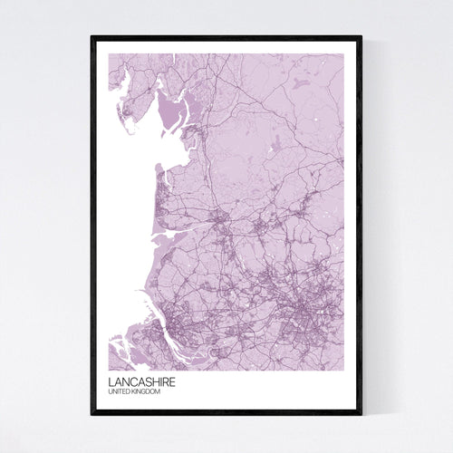 Map of Lancashire, United Kingdom