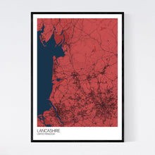 Load image into Gallery viewer, Lancashire Region Map Print