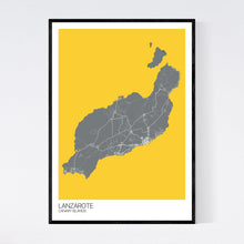Load image into Gallery viewer, Lanzarote Island Map Print